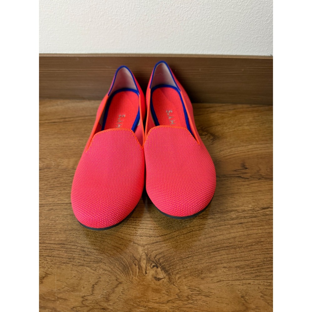 Rothys The Loafer Electric Pink Knit Flats Shoes Womens 8.5 Round Toe Slip On - Picture 2 of 8